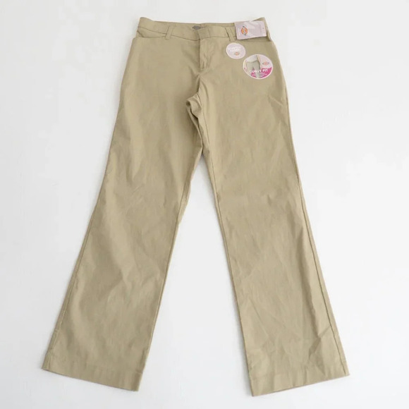 Dickies Beige Curvy Style Stretch Twill Pants Size 12R NWT - Picture 1 of 16